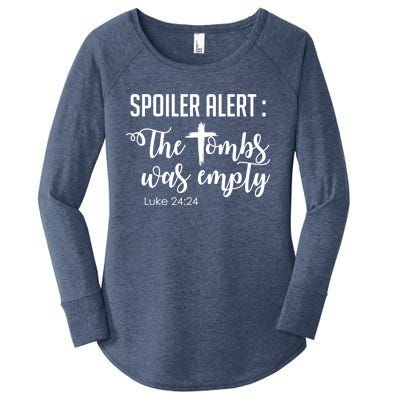 Spoiler Alert Tomb Was Empty Easter Funny Christian Gift Women's Perfect Tri Tunic Long Sleeve Shirt