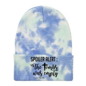 Spoiler Alert Tomb Was Empty Easter Funny Christian Gift Tie Dye 12in Knit Beanie