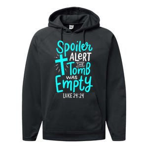 Spoiler Alert Tomb Was Empty Easter Christian Performance Fleece Hoodie