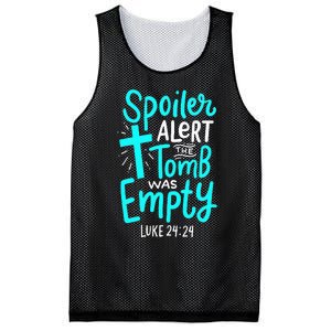 Spoiler Alert Tomb Was Empty Easter Christian Mesh Reversible Basketball Jersey Tank