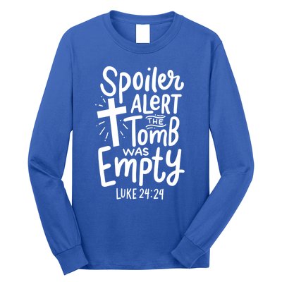 Spoiler Alert Tomb Was Empty Easter Religious Christian Gift Long Sleeve Shirt