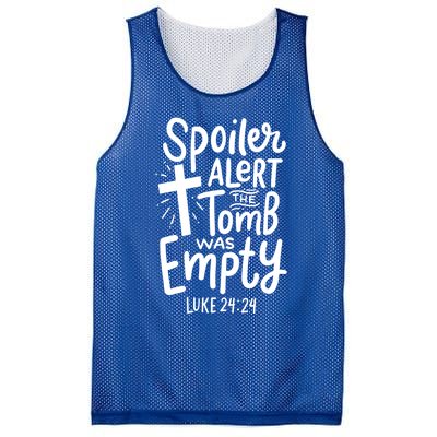 Spoiler Alert Tomb Was Empty Easter Religious Christian Gift Mesh Reversible Basketball Jersey Tank