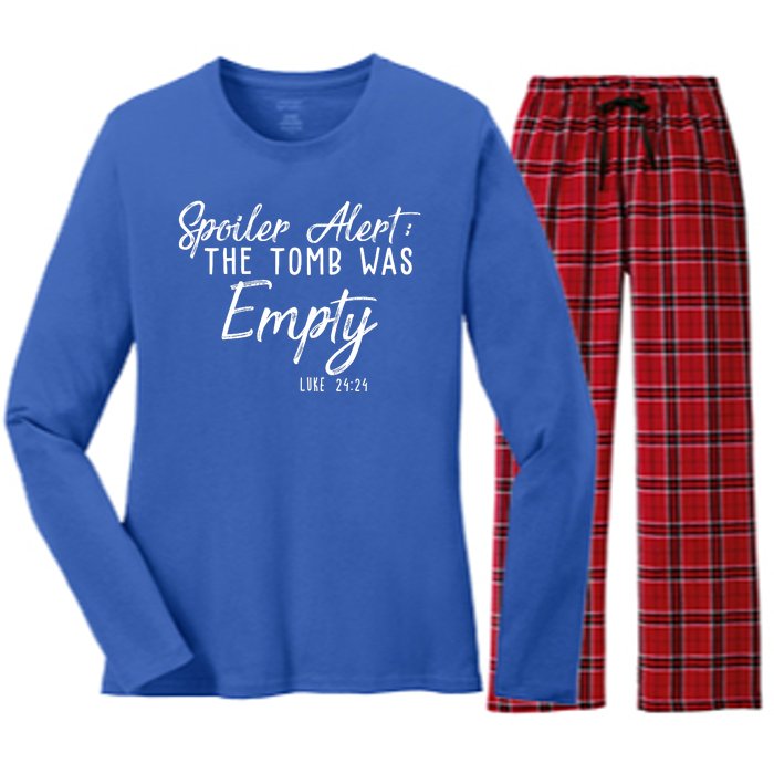 Spoiler Alert The Tomb Was Empty Christianity Women's Long Sleeve Flannel Pajama Set 