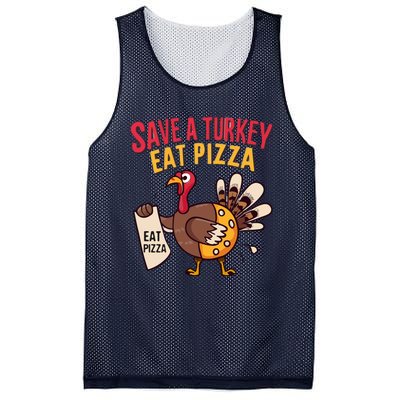 Save A Turkey Eat Pizza Funny Autumn Thanksgiving Groovy Mesh Reversible Basketball Jersey Tank