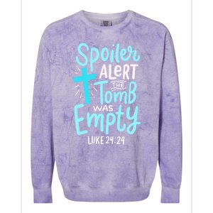 Spoiler Alert Tomb Was Empty Easter Religious Christian Gift Colorblast Crewneck Sweatshirt