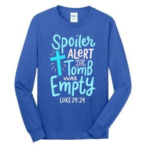 Spoiler Alert Tomb Was Empty Easter Religious Christian Gift Tall Long Sleeve T-Shirt