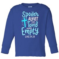 Spoiler Alert Tomb Was Empty Easter Religious Christian Gift Toddler Long Sleeve Shirt