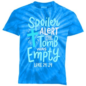 Spoiler Alert Tomb Was Empty Easter Religious Christian Gift Kids Tie-Dye T-Shirt