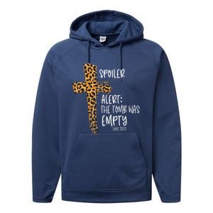 Spoiler Alert Tomb Was Empty Easter Religious Christian Gift Performance Fleece Hoodie