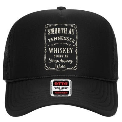 Smooth As Tennessee Whiskey Funny Humour Vacation High Crown Mesh Back Trucker Hat