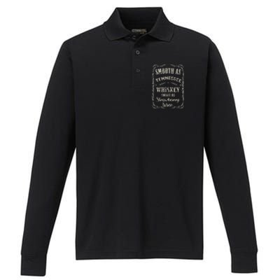 Smooth As Tennessee Whiskey Funny Humour Vacation Performance Long Sleeve Polo