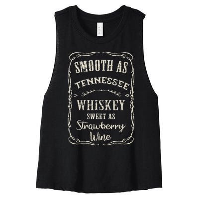 Smooth As Tennessee Whiskey Funny Humour Vacation Women's Racerback Cropped Tank