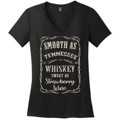 Smooth As Tennessee Whiskey Funny Humour Vacation Women's V-Neck T-Shirt