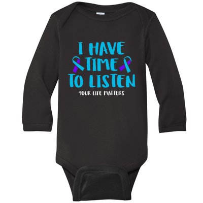 Suicide Awareness Tal Health Awareness Baby Long Sleeve Bodysuit