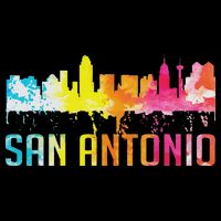 San Antonio Texas Retro Watercolor City Skyline Art Souvenir Doggie Tank