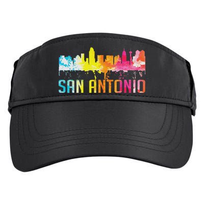 San Antonio Texas Retro Watercolor City Skyline Art Souvenir Adult Drive Performance Visor