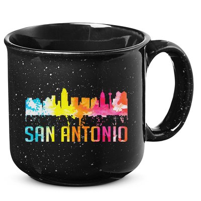 San Antonio Texas Retro Watercolor City Skyline Art Souvenir 15oz Campfire Ceramic Mug