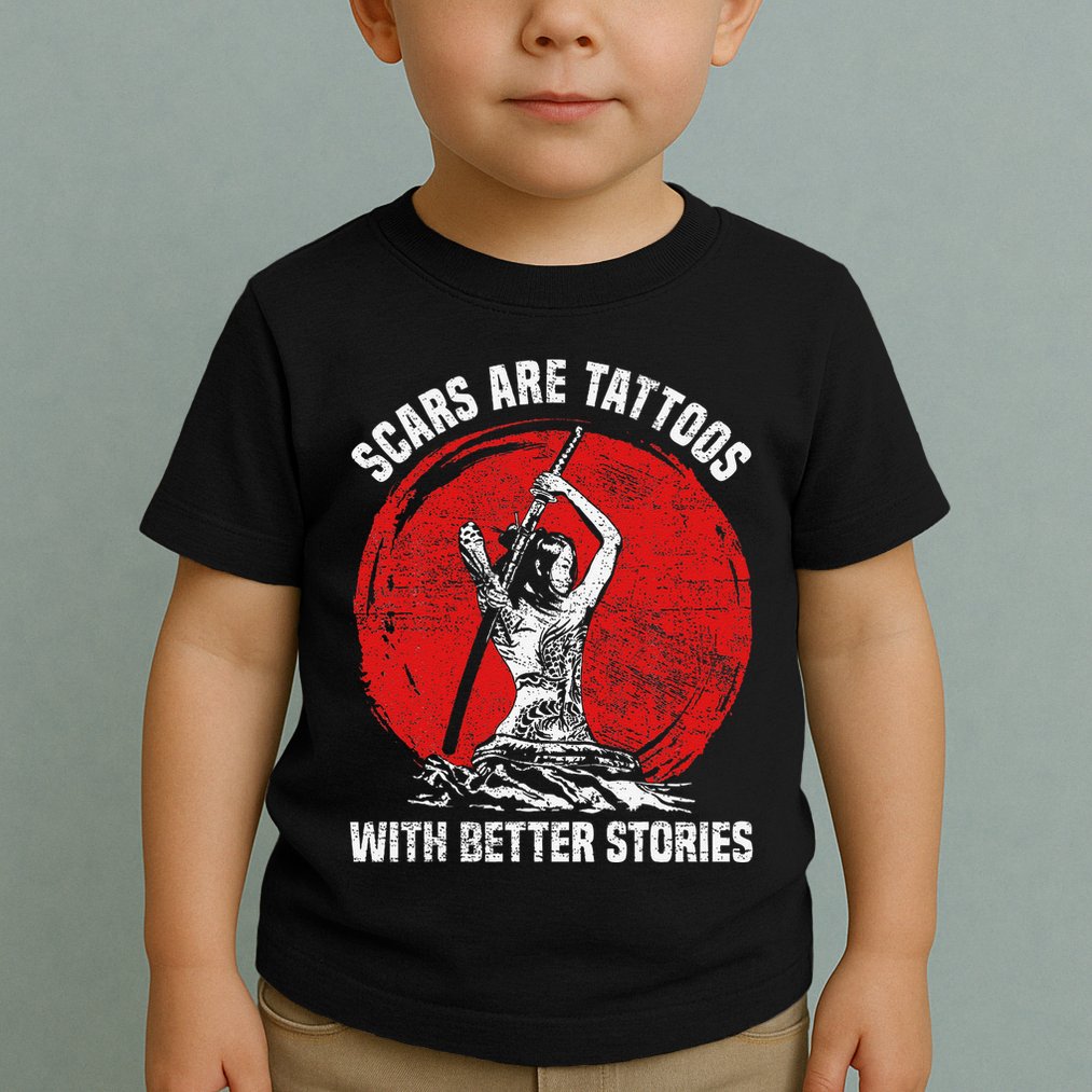 Scars Are Tattoos With Better Stories Funny Gift Toddler T-Shirt