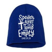 Spoiler Alert Tomb Was Empty Easter Funny Christian Gift Short Acrylic Beanie