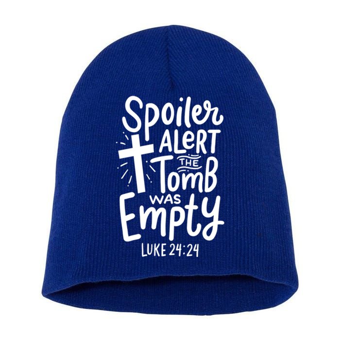 Spoiler Alert Tomb Was Empty Easter Funny Christian Gift Short Acrylic Beanie