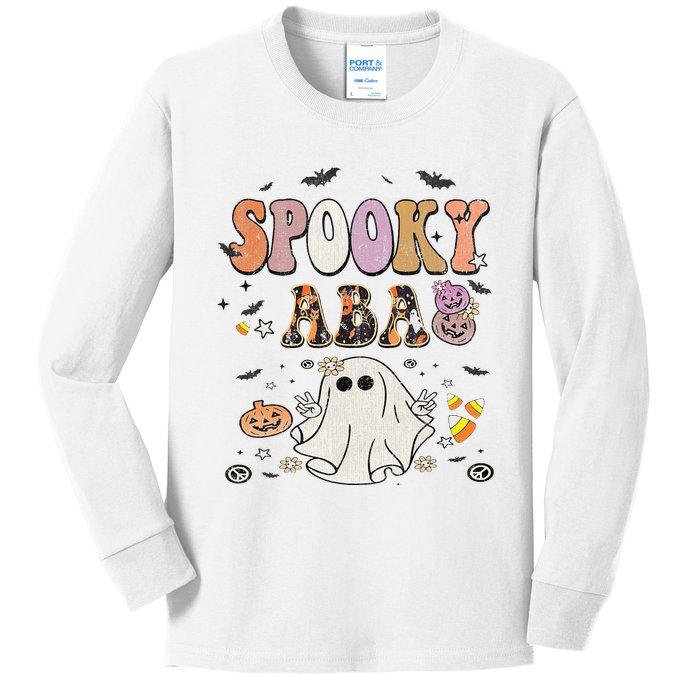 Spooky ABA Therapy Behavior Analyst Future Bcba Halloween  Kids Long Sleeve Shirt