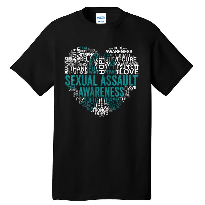 Sexual Assault Teal Ribbon Awareness Support Tall T-Shirt