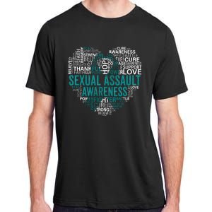 Sexual Assault Teal Ribbon Awareness Support Adult ChromaSoft Performance T-Shirt