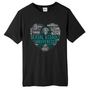 Sexual Assault Teal Ribbon Awareness Support Tall Fusion ChromaSoft Performance T-Shirt