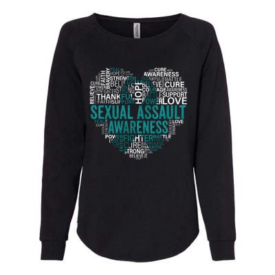 Sexual Assault Teal Ribbon Awareness Support Womens California Wash Sweatshirt