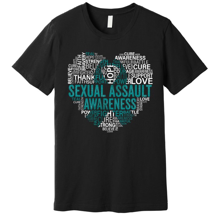 Sexual Assault Teal Ribbon Awareness Support Premium T-Shirt