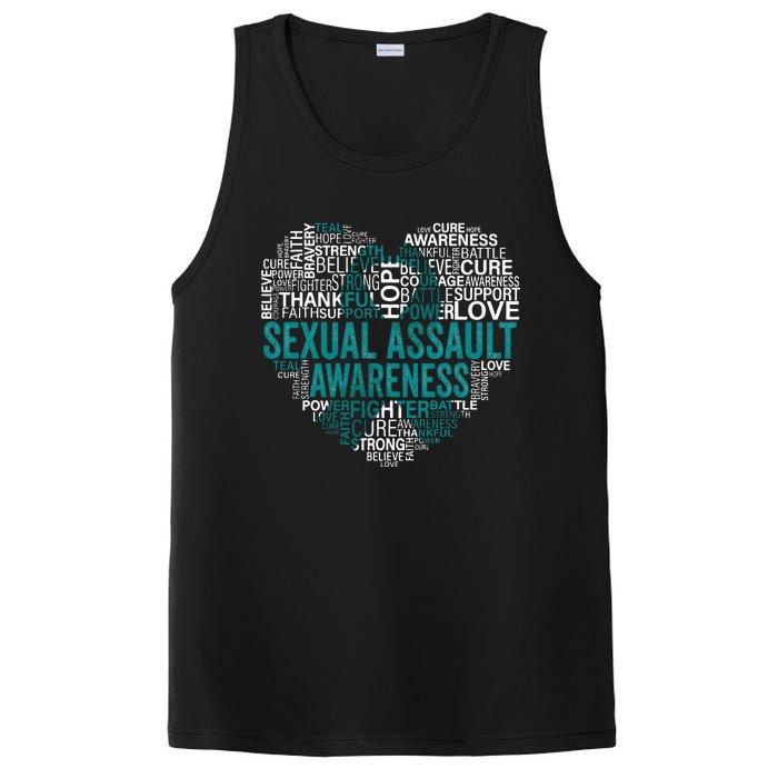 Sexual Assault Teal Ribbon Awareness Support PosiCharge Competitor Tank