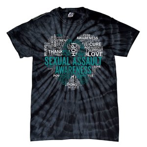 Sexual Assault Teal Ribbon Awareness Support Tie-Dye T-Shirt