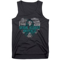 Sexual Assault Teal Ribbon Awareness Support Tank Top