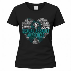 Sexual Assault Teal Ribbon Awareness Support Women's T-Shirt