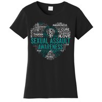 Sexual Assault Teal Ribbon Awareness Support Women's T-Shirt