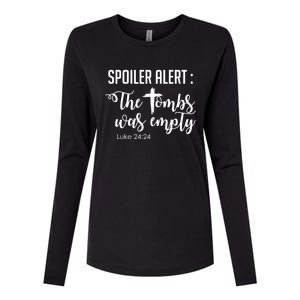 Spoiler Alert Tomb Was Empty Easter Funny Christian Gift Great Gift Womens Cotton Relaxed Long Sleeve T-Shirt