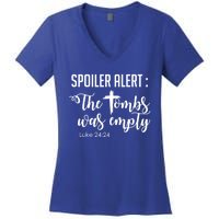 Spoiler Alert Tomb Was Empty Easter Funny Christian Gift Great Gift Women's V-Neck T-Shirt