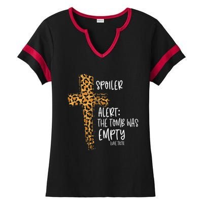 Spoiler Alert Tomb Was Empty Easter Religious Christian Gift Cute Gift Ladies Halftime Notch Neck Tee