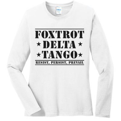 Subtle Anti Trump Fdt Democrat Resistance Gift Ladies Long Sleeve Shirt