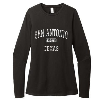 San Antonio Texas TX Vintage Womens CVC Long Sleeve Shirt