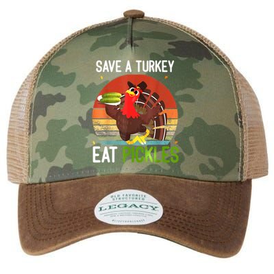 Save A Turkey Eat A Pickles Funny Thanksgiving Costume Legacy Tie Dye Trucker Hat