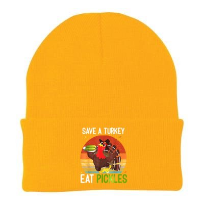 Save A Turkey Eat A Pickles Funny Thanksgiving Costume Knit Cap Winter Beanie