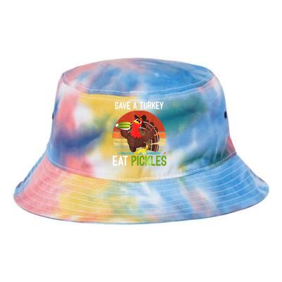 Save A Turkey Eat A Pickles Funny Thanksgiving Costume Tie Dye Newport Bucket Hat