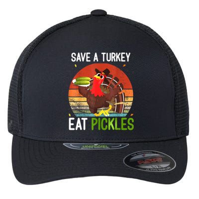 Save A Turkey Eat A Pickles Funny Thanksgiving Costume Flexfit Unipanel Trucker Cap