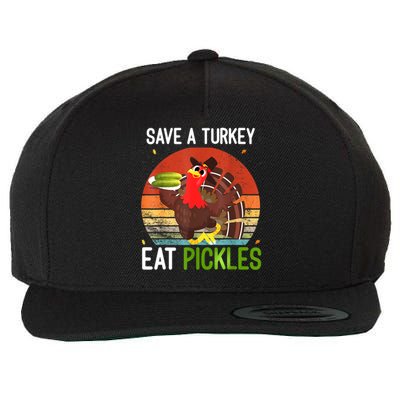 Save A Turkey Eat A Pickles Funny Thanksgiving Costume Wool Snapback Cap