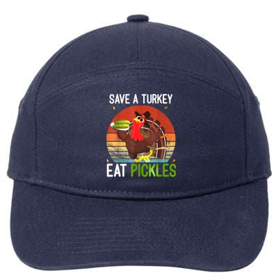 Save A Turkey Eat A Pickles Funny Thanksgiving Costume 7-Panel Snapback Hat