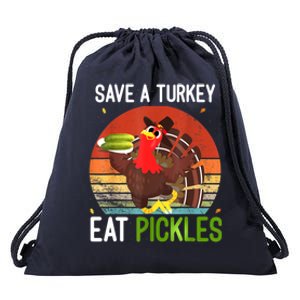 Save A Turkey Eat A Pickles Funny Thanksgiving Costume Drawstring Bag