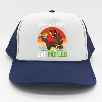 Save A Turkey Eat A Pickles Funny Thanksgiving Costume Trucker Hat