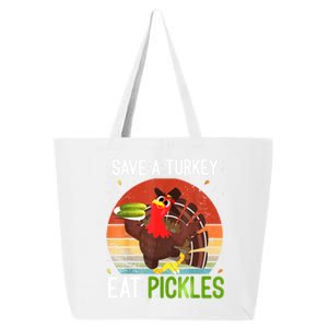 Save A Turkey Eat A Pickles Funny Thanksgiving Costume 25L Jumbo Tote