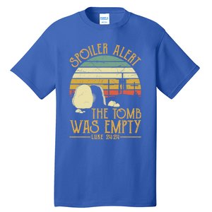 Spoiler Alert Tomb Was Empty Gift Easter Gift Christian Gift Tall T-Shirt